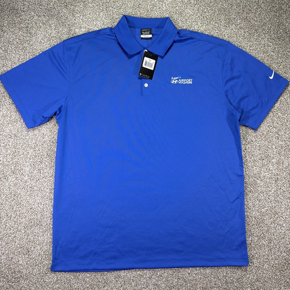 New With Tags Nike Golf Polo 2XL Dri Fit Blue